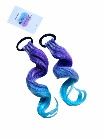 Indigo Rain MINI curled ponytail set