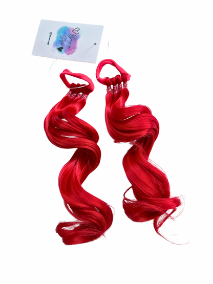 Red Raven MINI curled ponytail set