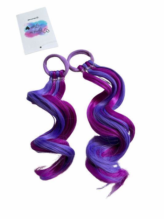 Purple Berry MINI curled ponytail set