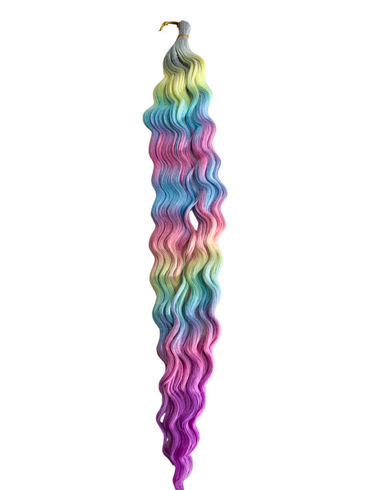 Rainbow cloud mermaid wave braiding hair
