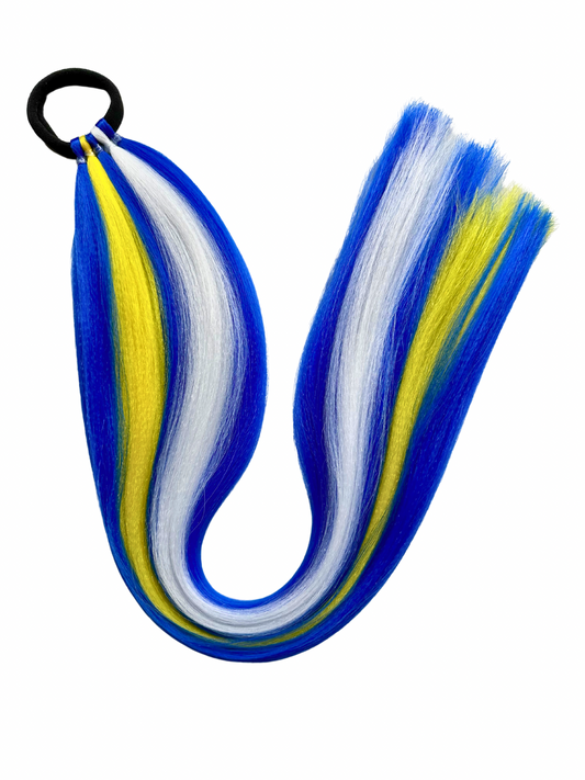 Blue/white/yellow sports team braid