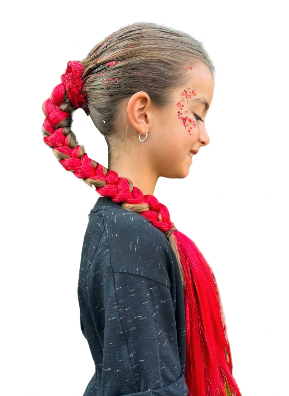 Red shimmer 60cm braid set