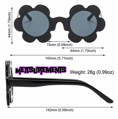 Kids flower sunglasses black