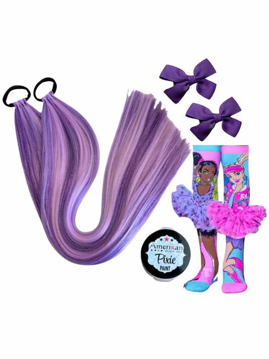 Purple shimmer barbie gift set