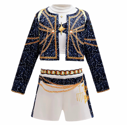 Kids sequin print dress up costume