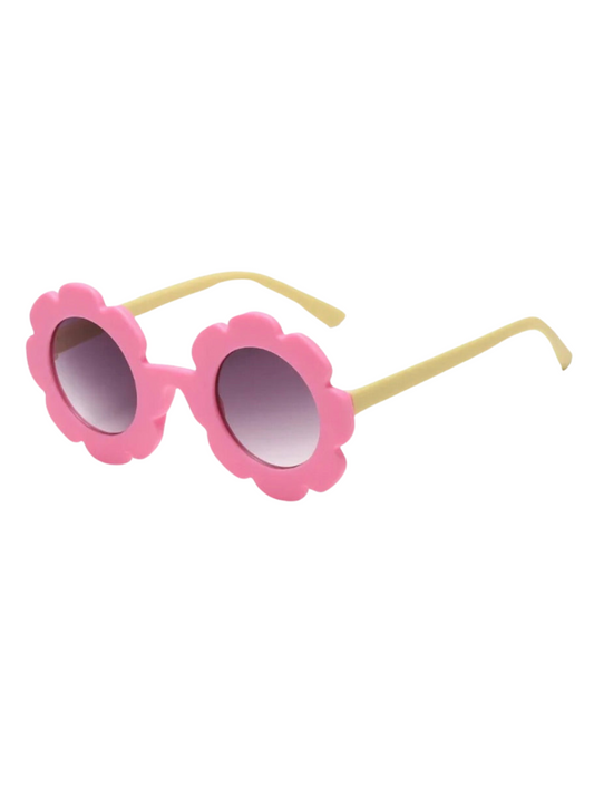 Kids flower sunglasses pink/yellow two tone