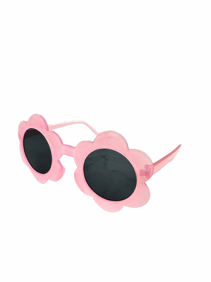 Kids flower sunglasses light pink (translucent frame)