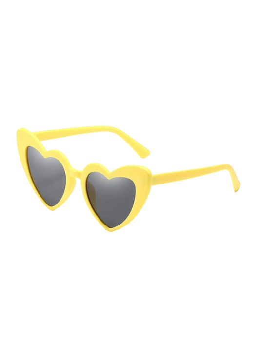 Kids yellow heart sunglasses