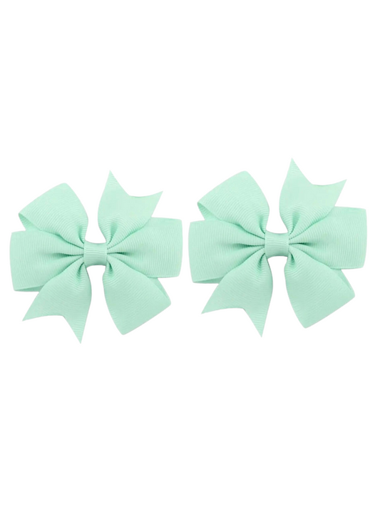 Teal hair bow set