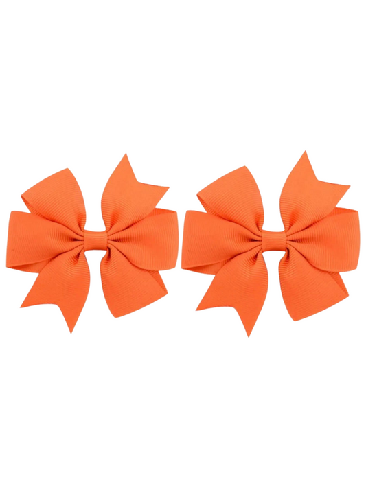 Orange hair bow set