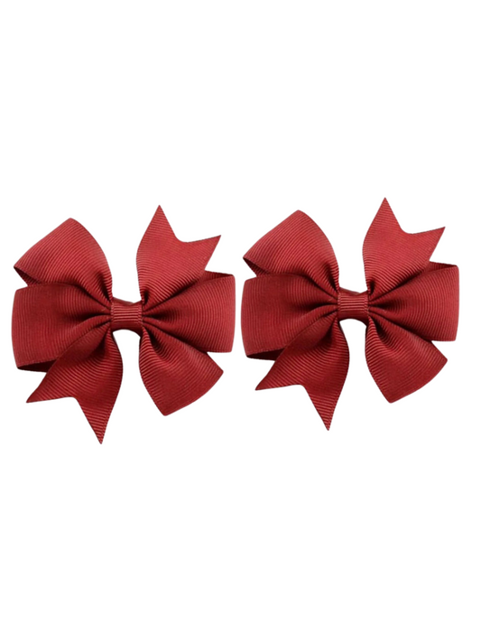 Maroon hair bow set