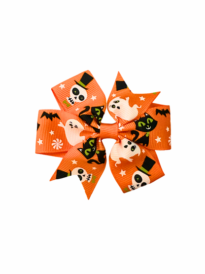 Halloween Ghosts, Skulls and Cats hair bow