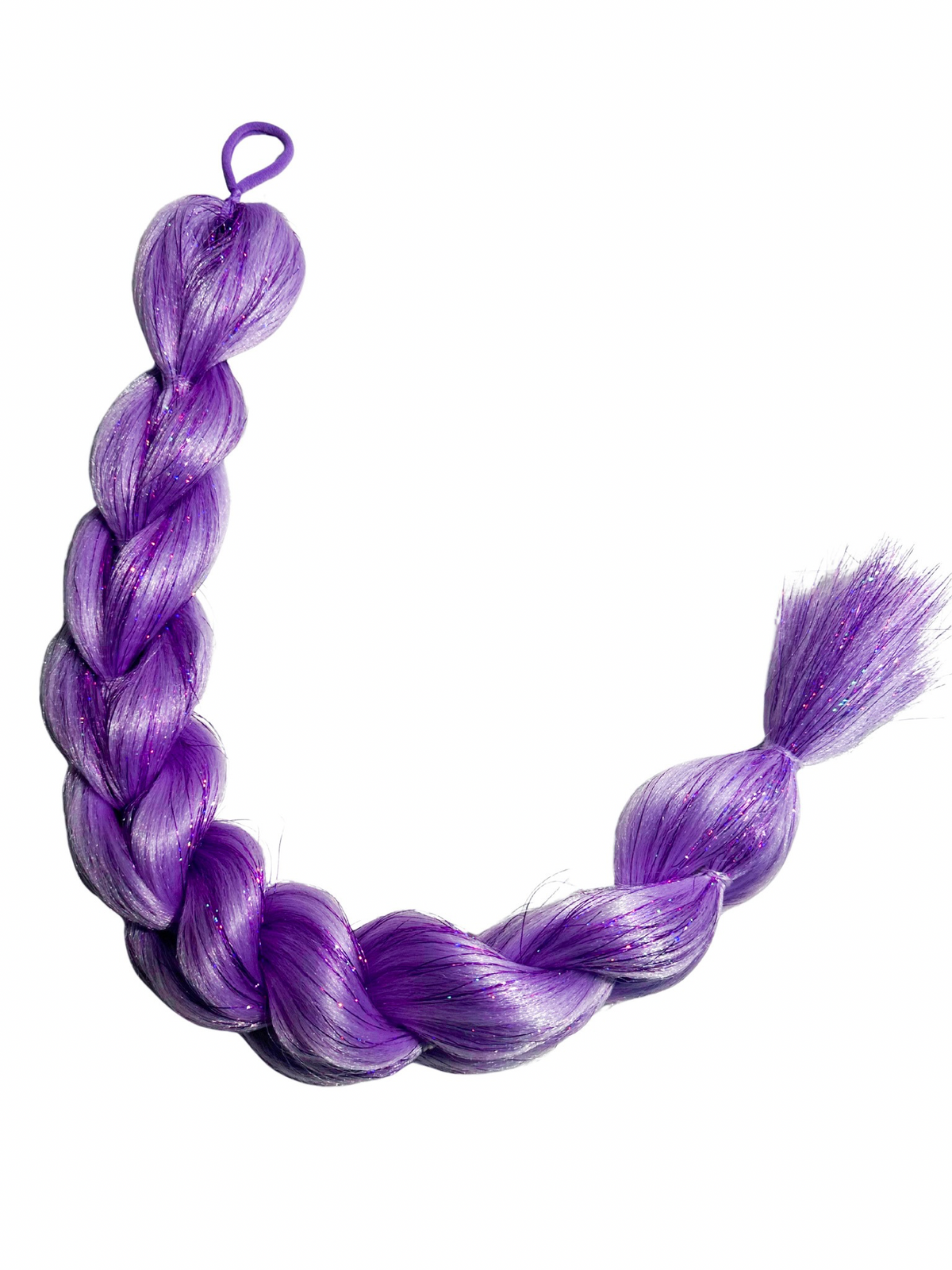 Purple Shimmer Dragon braid ponytail