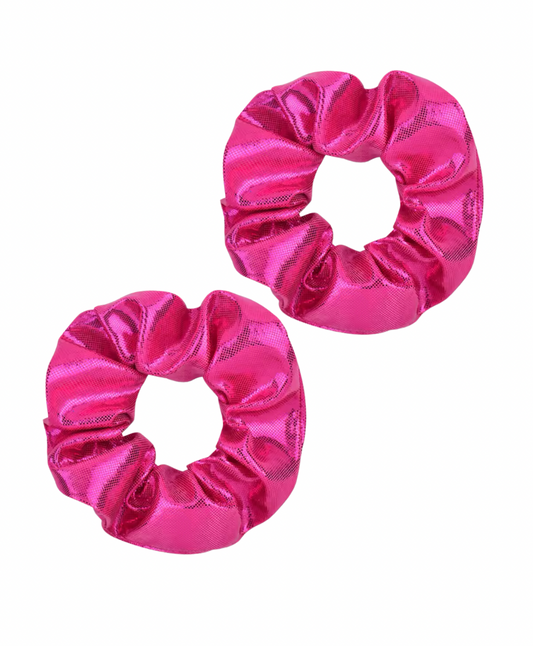 Pink Shimmer Scrunchie Set