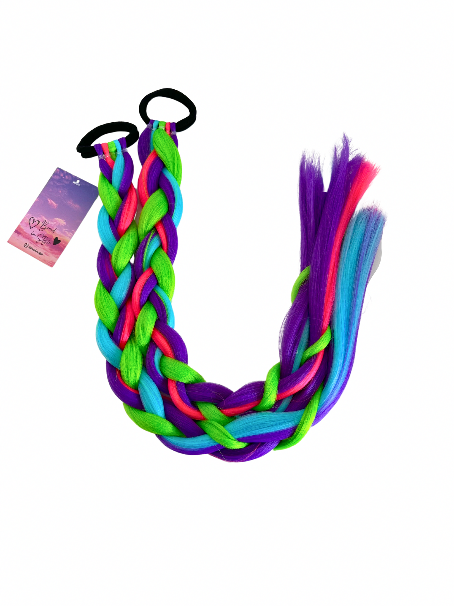 Rainbow neon purple braid set