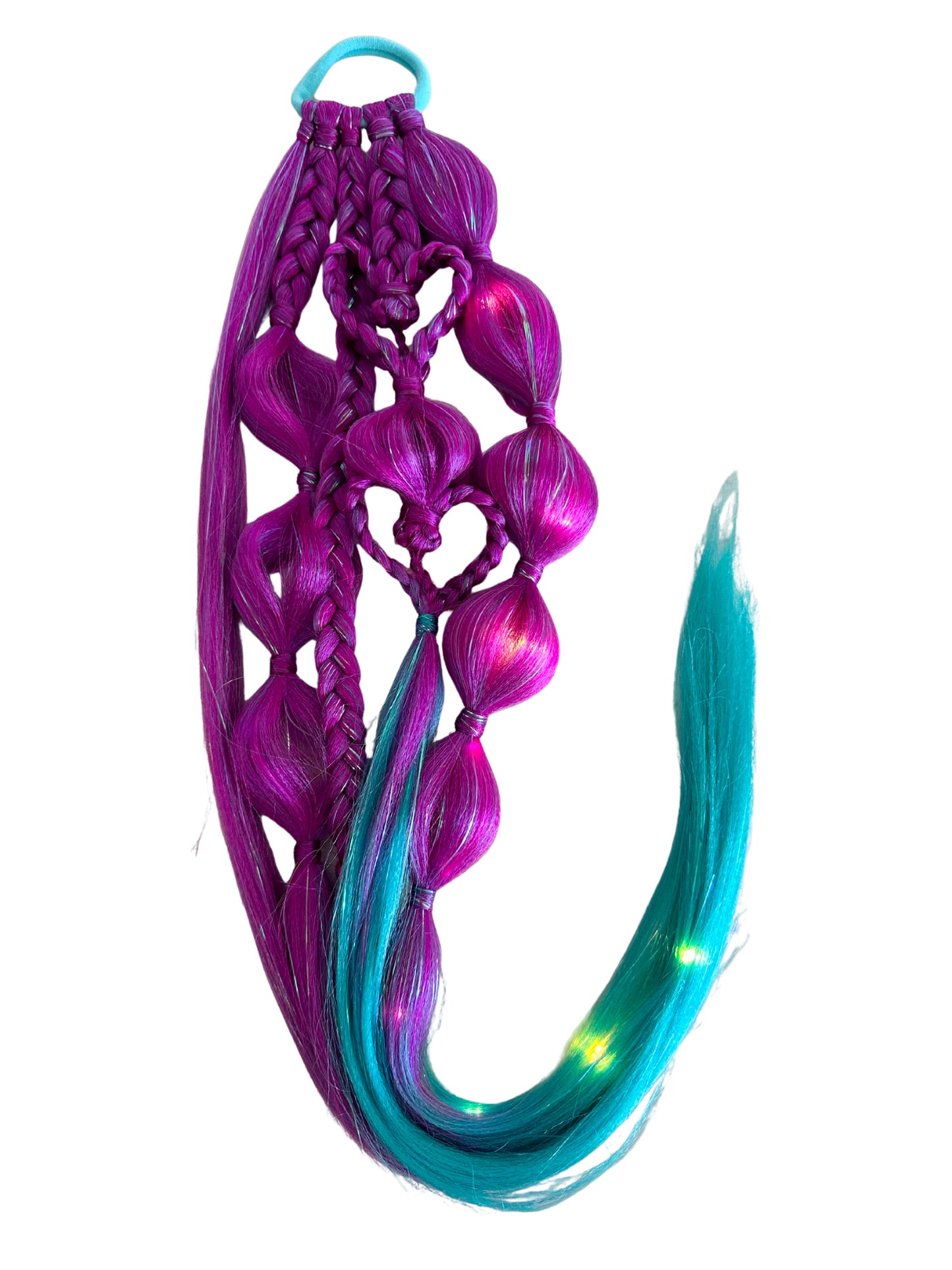 Mermaid LED Light Up Heart Bubble Ponytail
