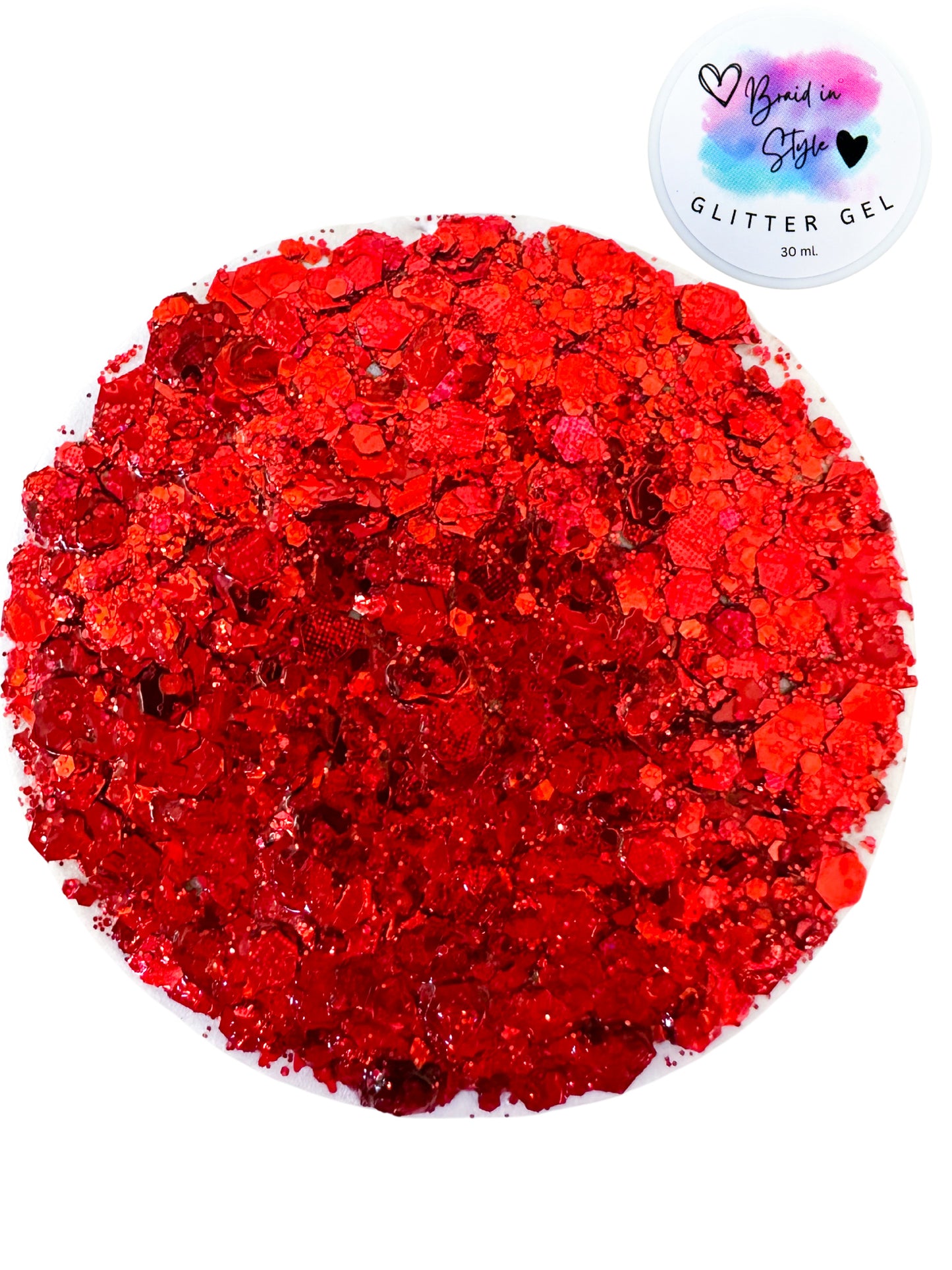 Red Shimmer Glitter Gel 30ml