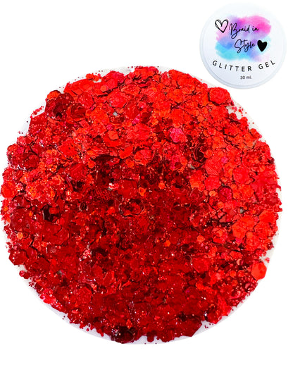 Red Shimmer Glitter Gel 30ml