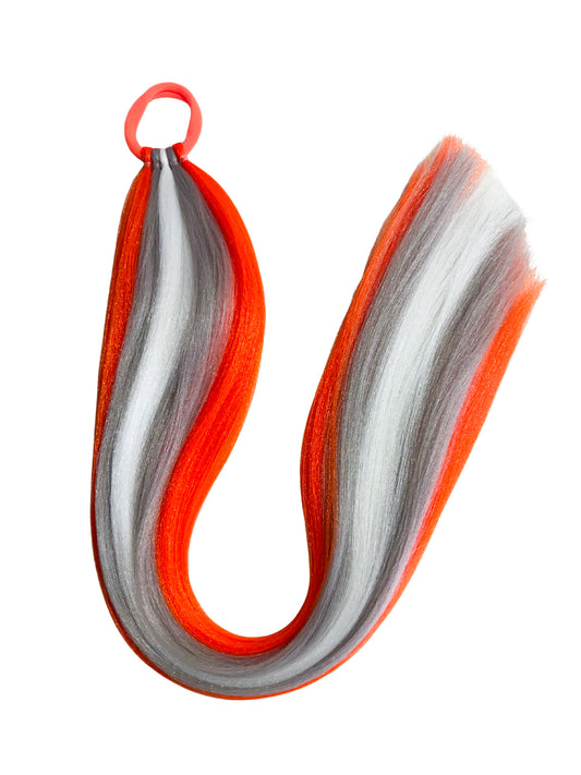 Orange/Grey/White sports team braid