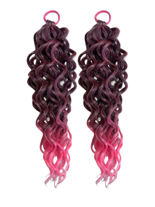 Pink Mist mermaid ringlet ponytail set