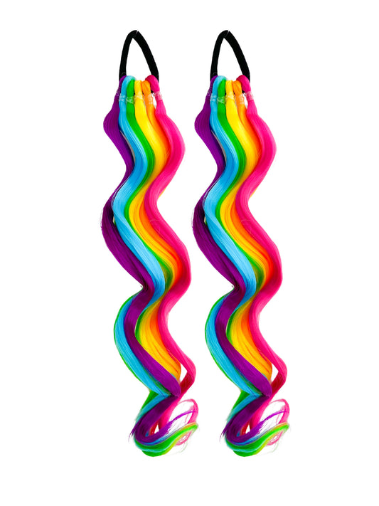 Rainbow Neon Curled MIDIS 45cm longer length set