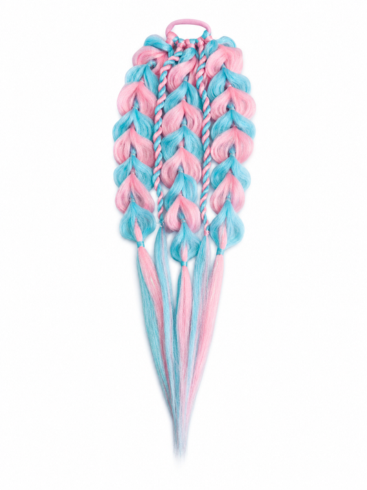 Cotton Candy heart pop ponytail