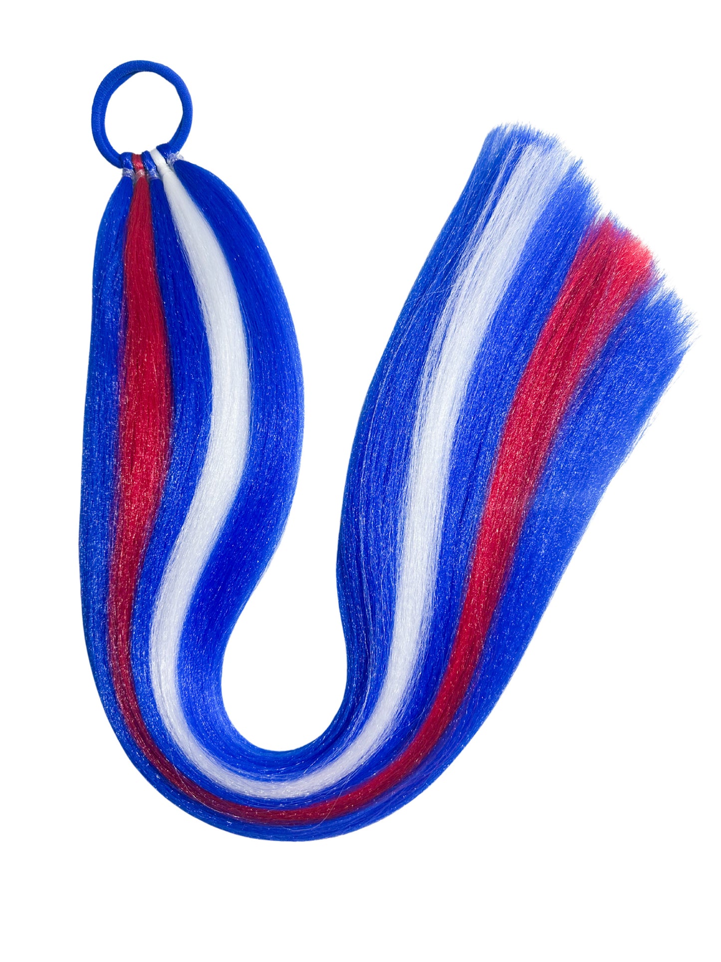 Blue/red/white sports team braid