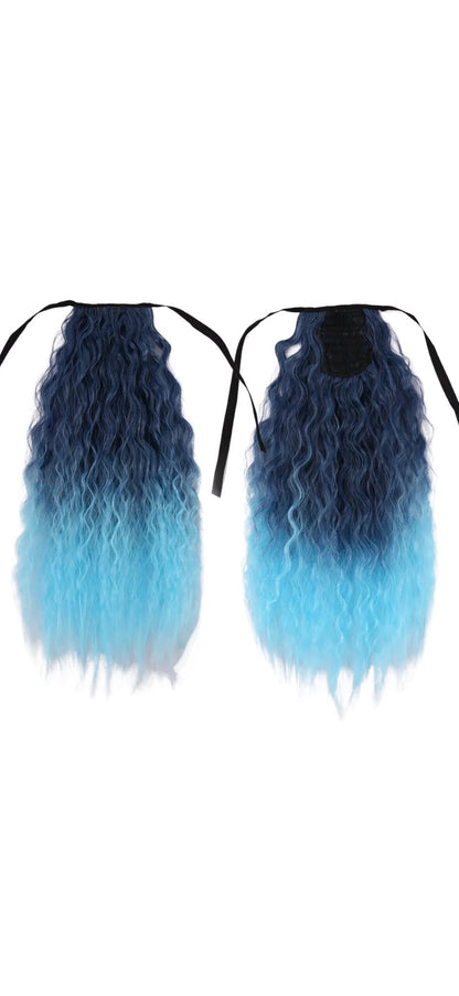 Ocean Blue mermaid hair ponytail